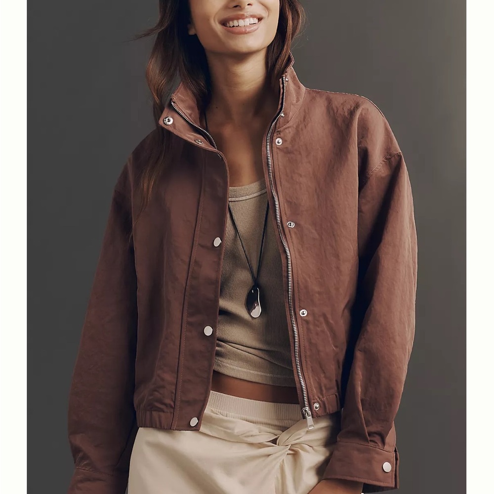 Anthropologie Brown Bomber Jacket NWT